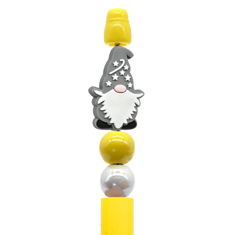 Christmas Pen Beaded Ballpoint Pen Silicone Focus Beads | Silicone Focal Bead for DIY Keychain & Pen Wrap