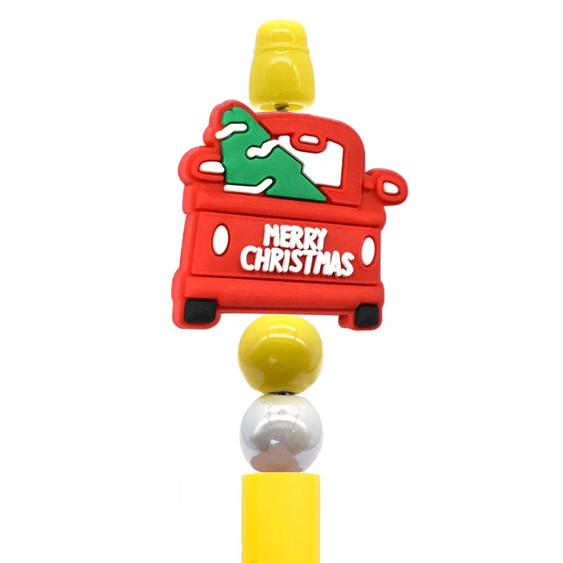 Christmas Pen Beaded Ballpoint Pen Silicone Focus Beads
