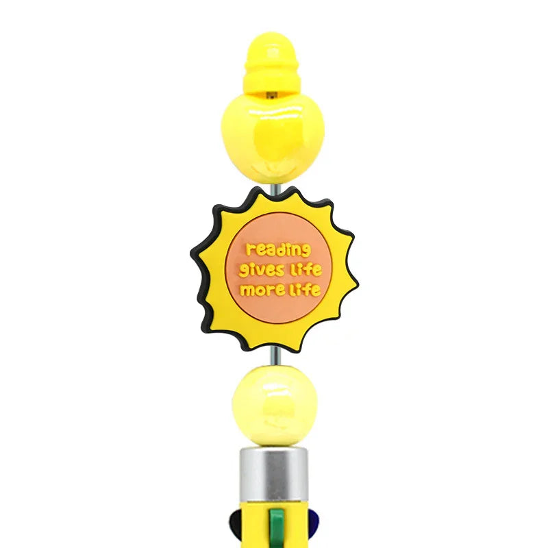 Back To School Season Beaded Silicone Focus Beads Soft Rubber Double-sided Focus Beads