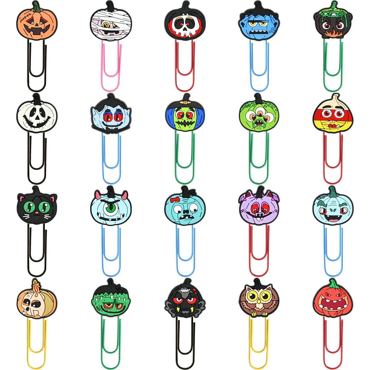 Halloween Cartoon Bookmark Student Stationery Storage Paper Clip Horror Pumpkin Paper Clip