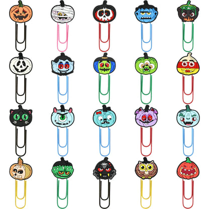 Halloween Cartoon Bookmark Student Stationery Storage Paper Clip Horror Pumpkin Paper Clip