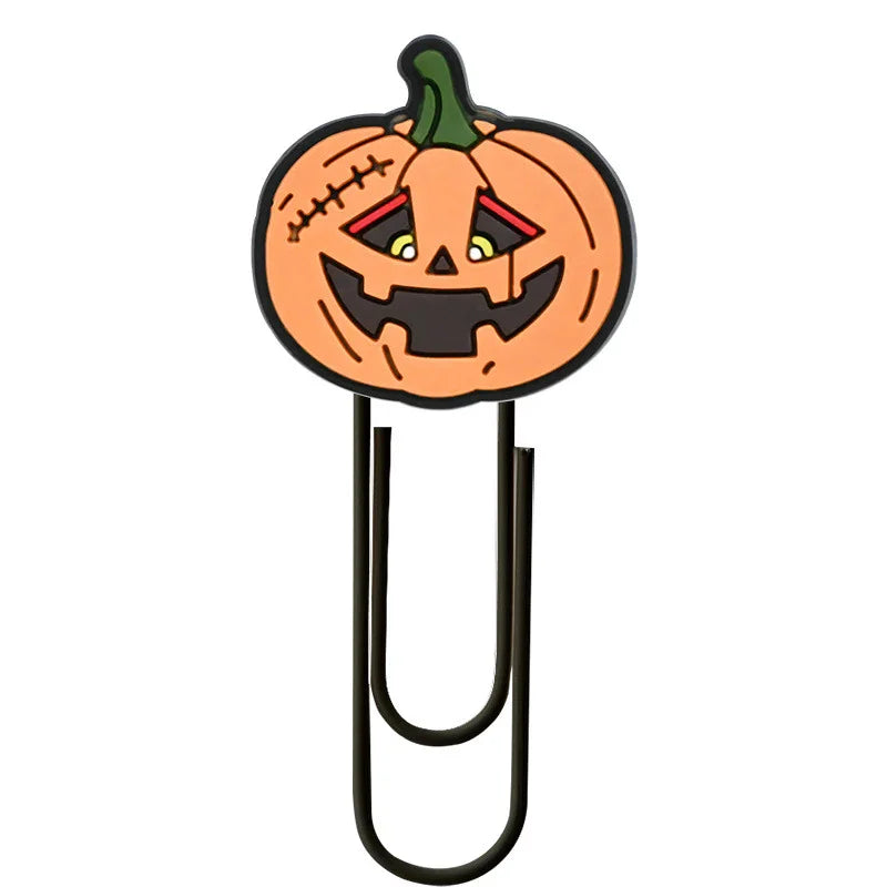 Halloween Cartoon Bookmark Student Stationery Storage Paper Clip Horror Pumpkin Paper Clip