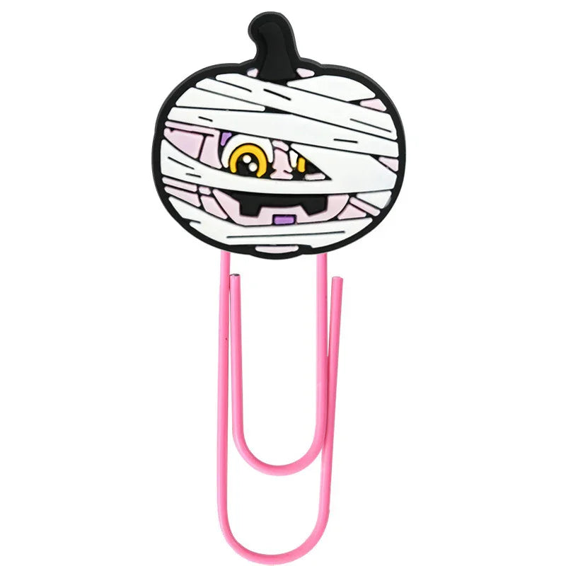 Halloween Cartoon Bookmark Student Stationery Storage Paper Clip Horror Pumpkin Paper Clip