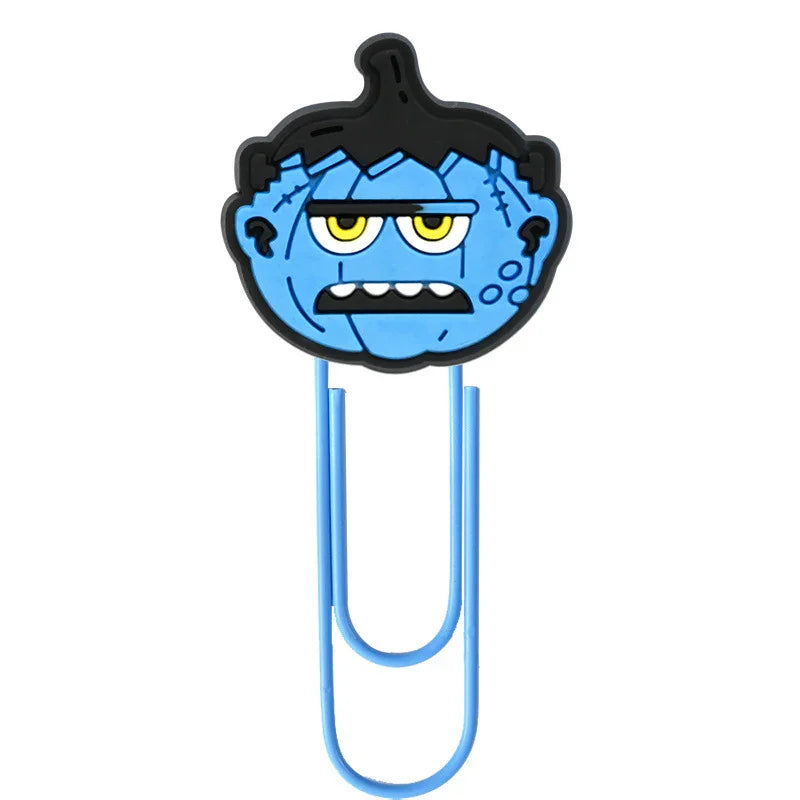 Halloween Cartoon Bookmark Student Stationery Storage Paper Clip Horror Pumpkin Paper Clip