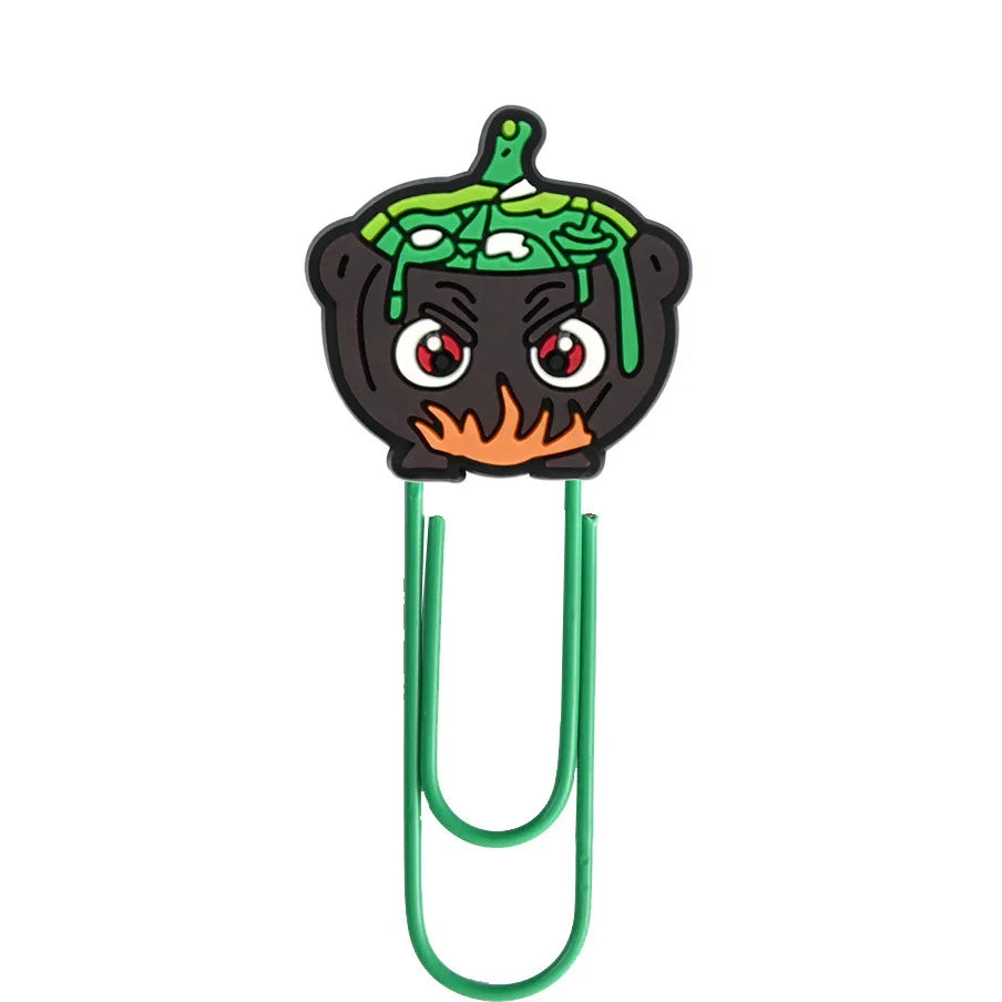 Halloween Cartoon Bookmark Student Stationery Storage Paper Clip Horror Pumpkin Paper Clip