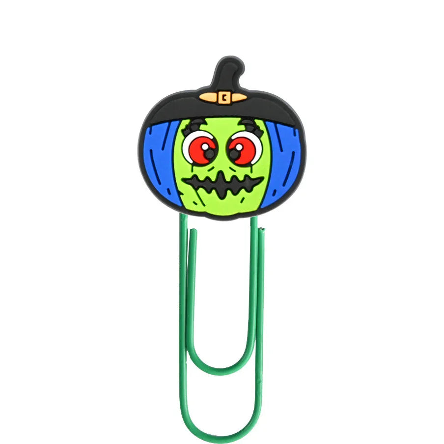 Halloween Cartoon Bookmark Student Stationery Storage Paper Clip Horror Pumpkin Paper Clip