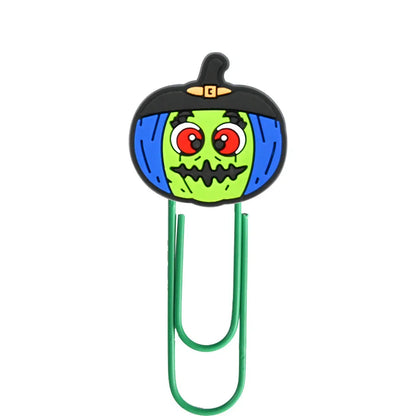 Halloween Cartoon Bookmark Student Stationery Storage Paper Clip Horror Pumpkin Paper Clip