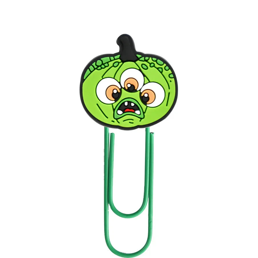 Halloween Cartoon Bookmark Student Stationery Storage Paper Clip Horror Pumpkin Paper Clip