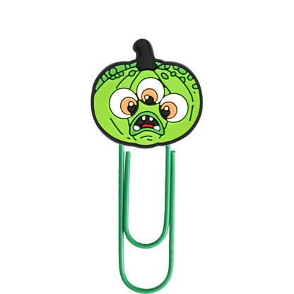 Halloween Cartoon Bookmark Student Stationery Storage Paper Clip Horror Pumpkin Paper Clip
