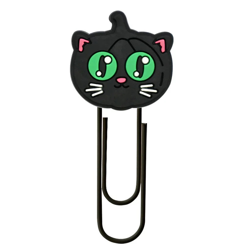 Halloween Cartoon Bookmark Student Stationery Storage Paper Clip Horror Pumpkin Paper Clip