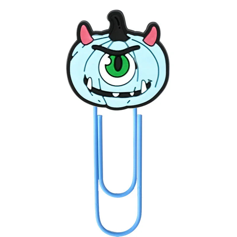 Halloween Cartoon Bookmark Student Stationery Storage Paper Clip Horror Pumpkin Paper Clip