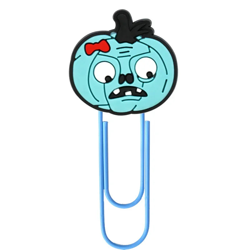 Halloween Cartoon Bookmark Student Stationery Storage Paper Clip Horror Pumpkin Paper Clip
