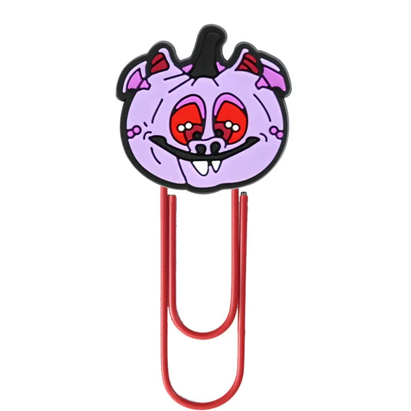 Halloween Cartoon Bookmark Student Stationery Storage Paper Clip Horror Pumpkin Paper Clip