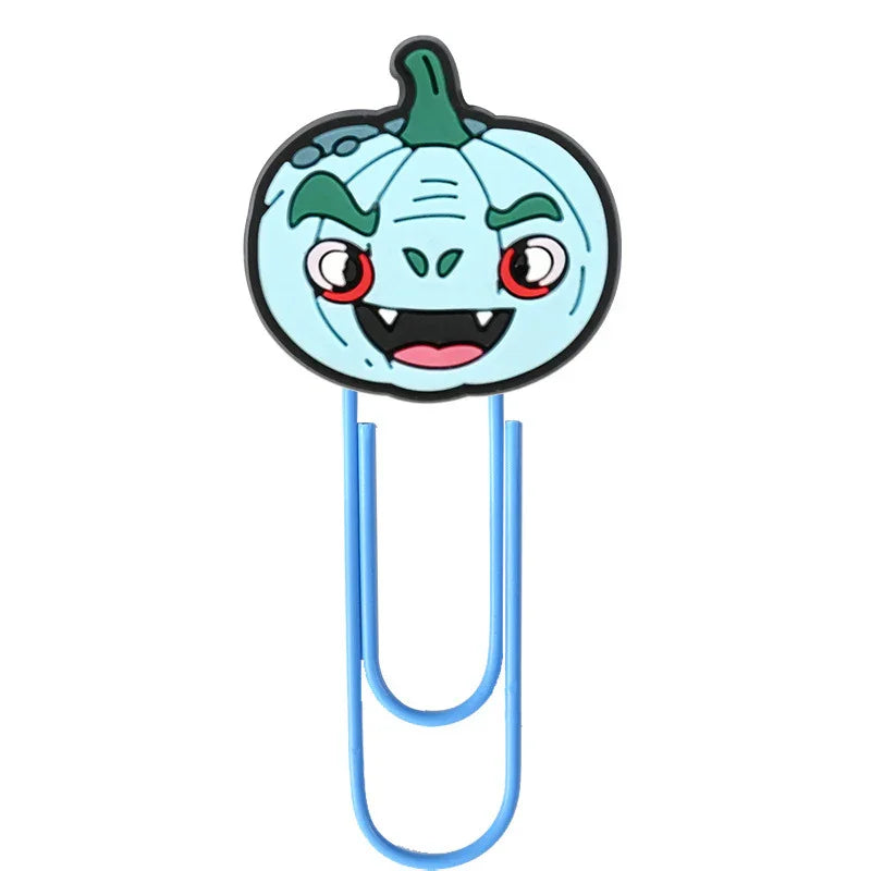 Halloween Cartoon Bookmark Student Stationery Storage Paper Clip Horror Pumpkin Paper Clip