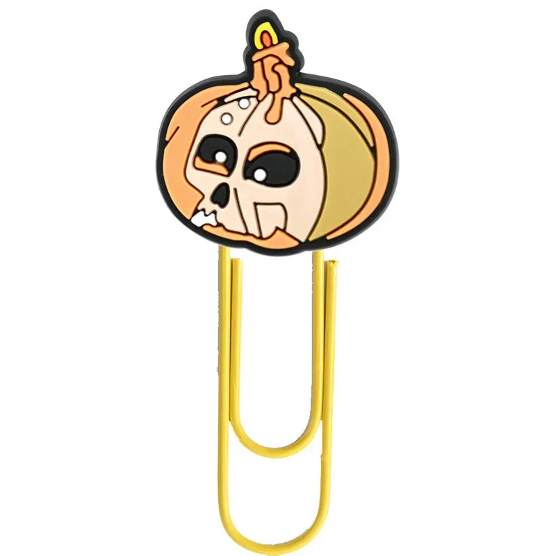 Halloween Cartoon Bookmark Student Stationery Storage Paper Clip Horror Pumpkin Paper Clip