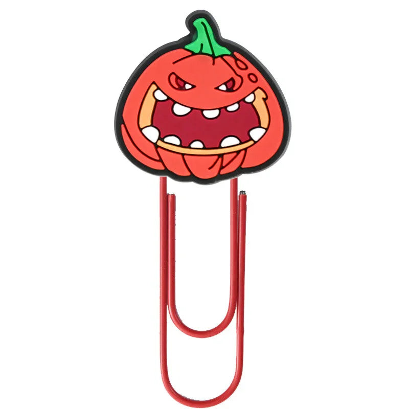Halloween Cartoon Bookmark Student Stationery Storage Paper Clip Horror Pumpkin Paper Clip