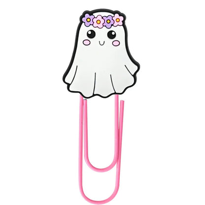 New Halloween Cartoon Bookmark Pink Ghost Paperclip