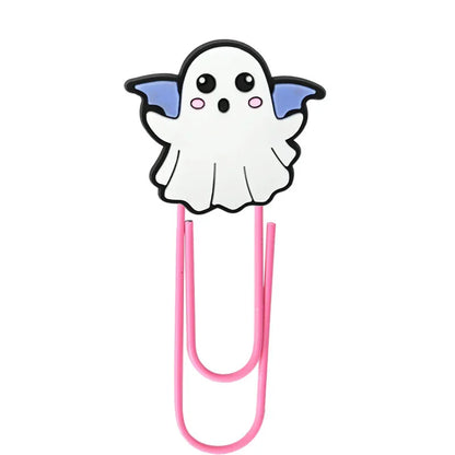 New Halloween Cartoon Bookmark Pink Ghost Paperclip