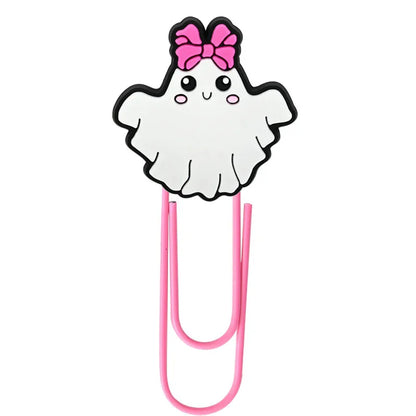New Halloween Cartoon Bookmark Pink Ghost Paperclip