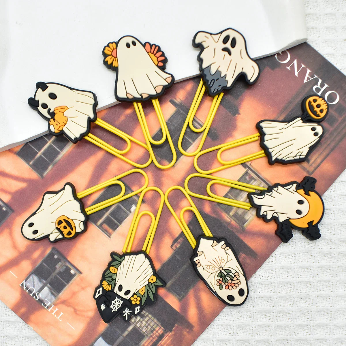 Halloween Cute Ghost Cartoon Colorful Paper Clips | Holiday Bead for DIY Seasonal Bracelet & Gift Craft
