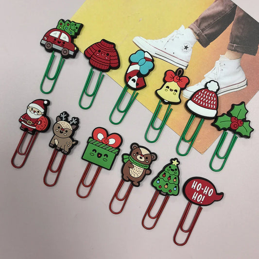 Christmas Colorful Cartoon Silicone Paperclip Bookmark