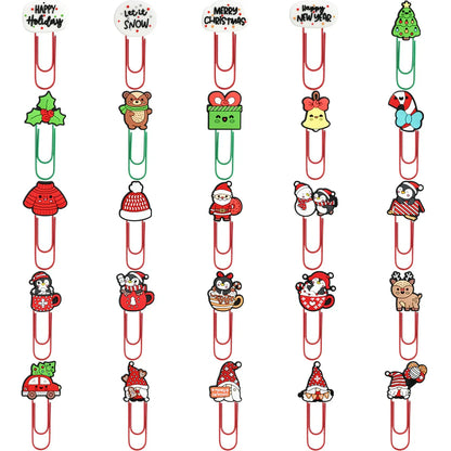 Christmas Colorful Cartoon Silicone Paperclip Bookmark