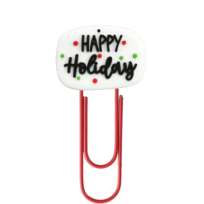 Christmas Colorful Cartoon Silicone Paperclip Bookmark