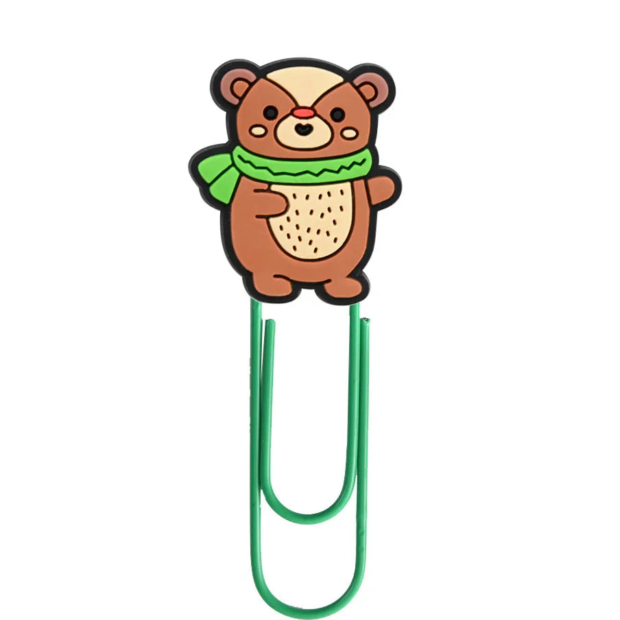 Christmas Colorful Cartoon Silicone Paperclip Bookmark | Holiday Bead for DIY Seasonal Bracelet & Gift Craft