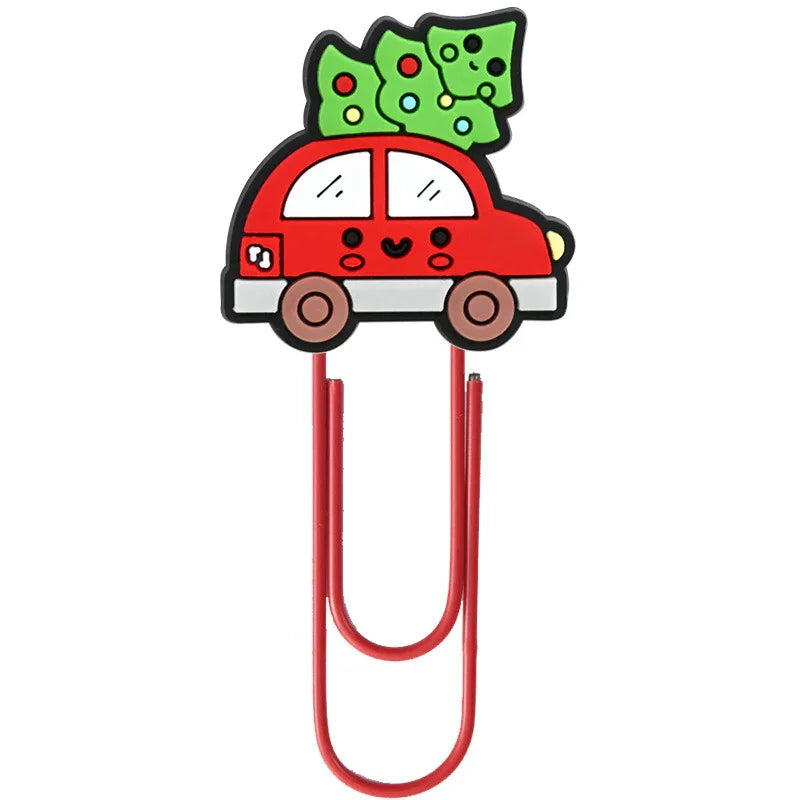 Christmas Colorful Cartoon Silicone Paperclip Bookmark