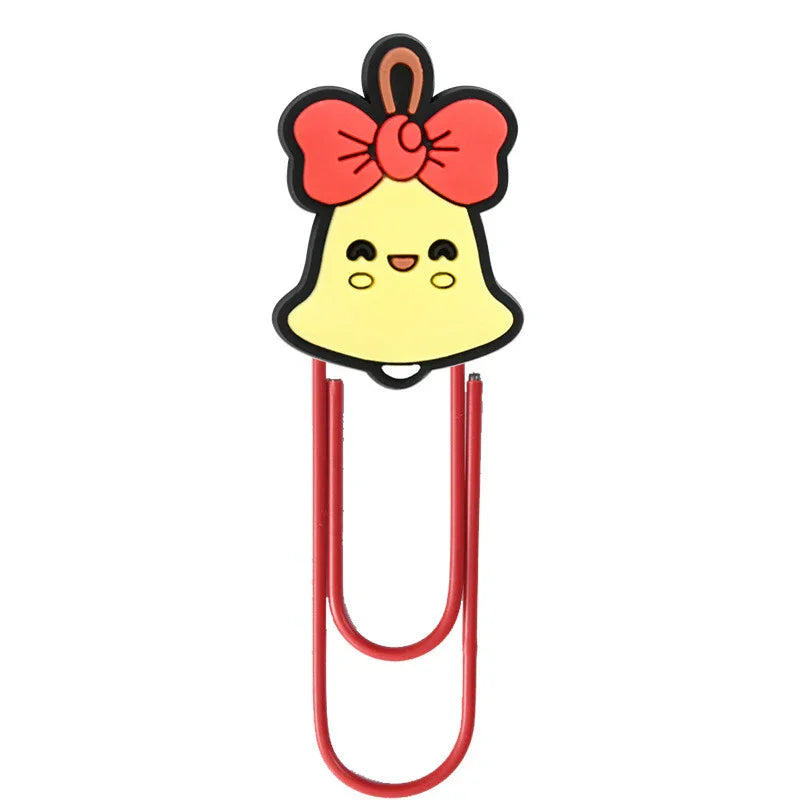 Christmas Colorful Cartoon Silicone Paperclip Bookmark | Holiday Bead for DIY Seasonal Bracelet & Gift Craft