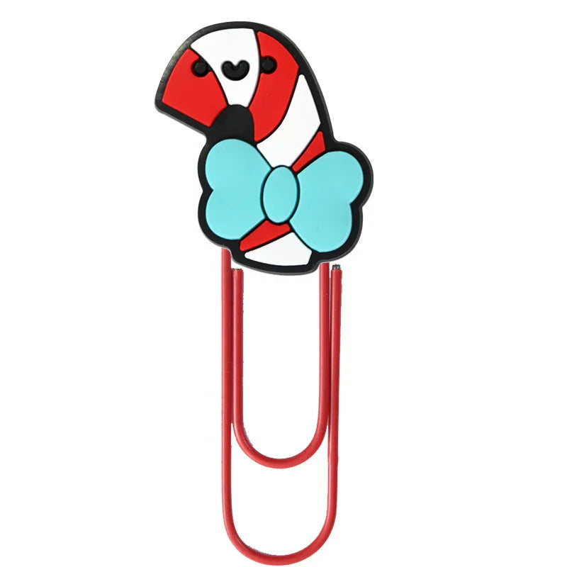 Christmas Colorful Cartoon Silicone Paperclip Bookmark | Holiday Bead for DIY Seasonal Bracelet & Gift Craft