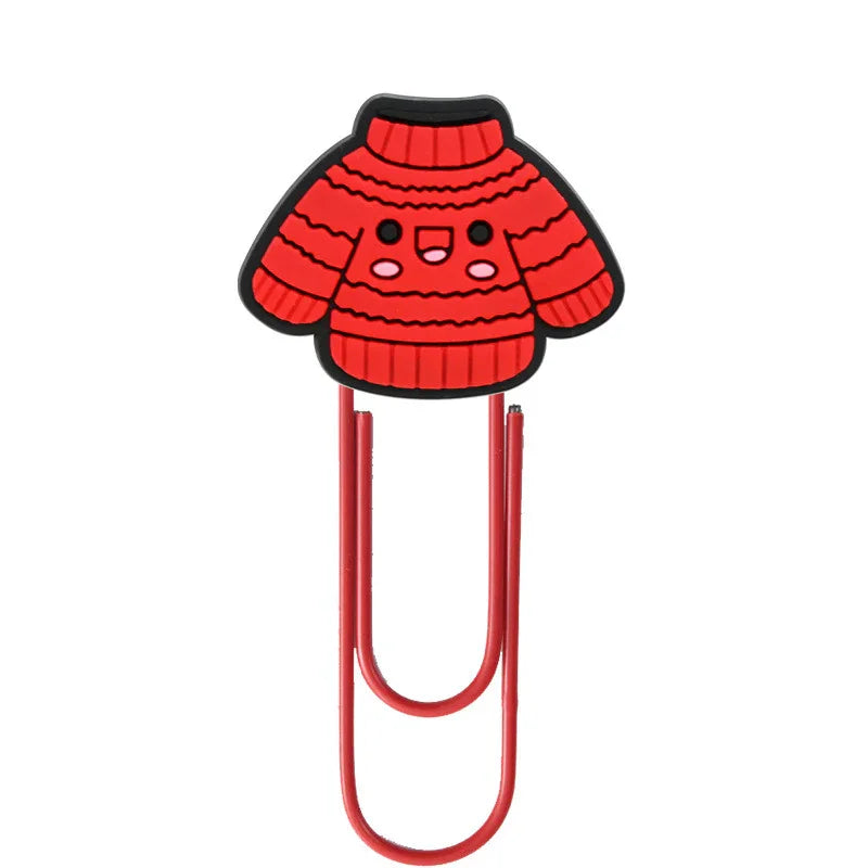Christmas Colorful Cartoon Silicone Paperclip Bookmark | Holiday Bead for DIY Seasonal Bracelet & Gift Craft