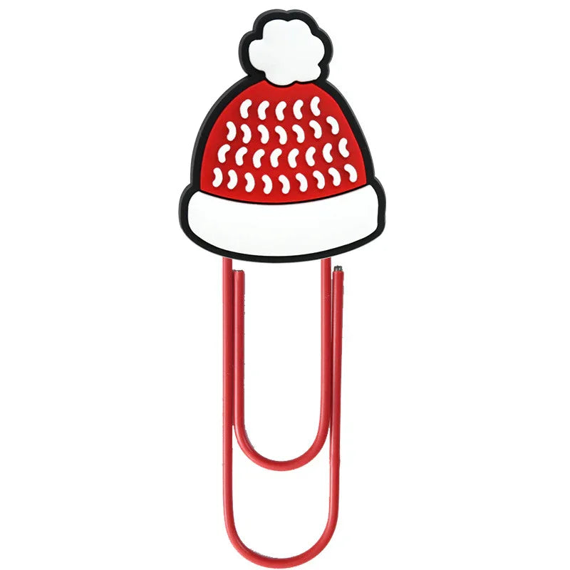 Christmas Colorful Cartoon Silicone Paperclip Bookmark | Holiday Bead for DIY Seasonal Bracelet & Gift Craft