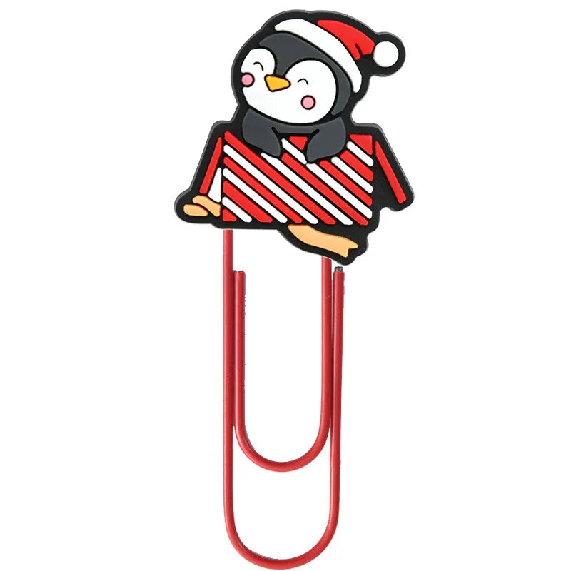 Christmas Colorful Cartoon Silicone Paperclip Bookmark | Holiday Bead for DIY Seasonal Bracelet & Gift Craft