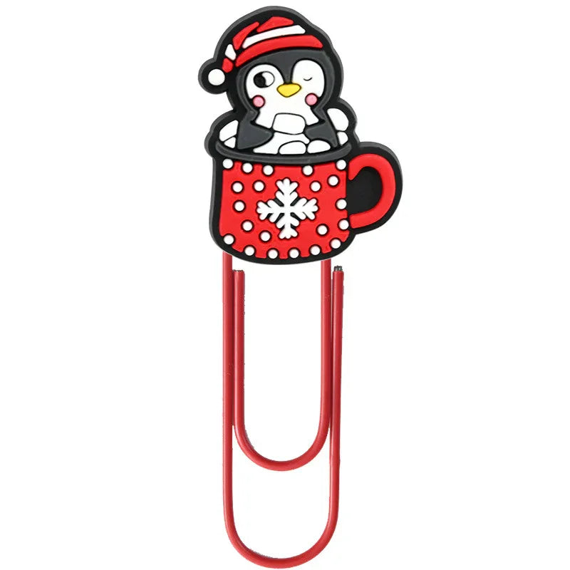 Christmas Colorful Cartoon Silicone Paperclip Bookmark | Holiday Bead for DIY Seasonal Bracelet & Gift Craft