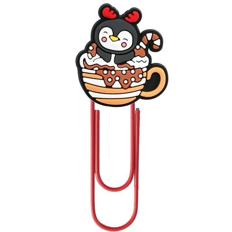 Christmas Colorful Cartoon Silicone Paperclip Bookmark