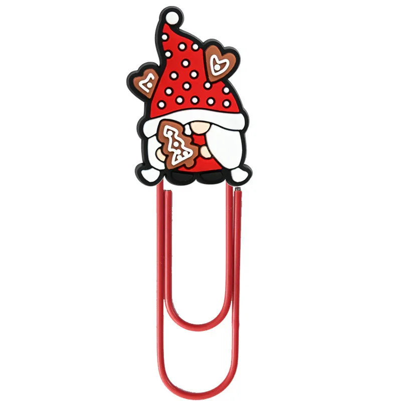 Christmas Colorful Cartoon Silicone Paperclip Bookmark | Holiday Bead for DIY Seasonal Bracelet & Gift Craft