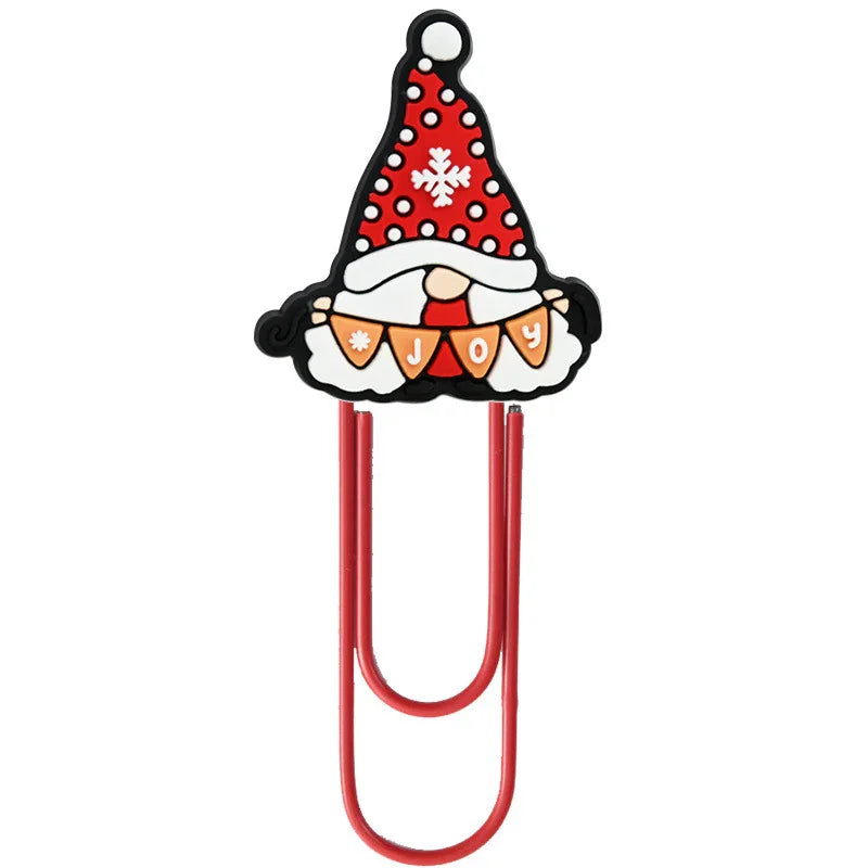 Christmas Colorful Cartoon Silicone Paperclip Bookmark | Holiday Bead for DIY Seasonal Bracelet & Gift Craft