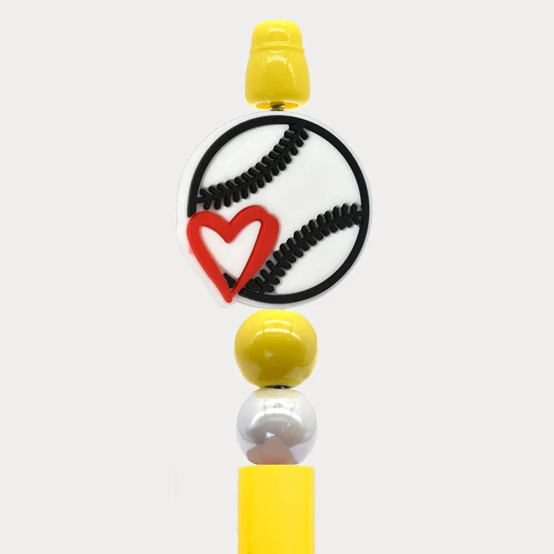 Ball Cartoon Beads Double-sided Pattern 3D Silicone Focus Beads