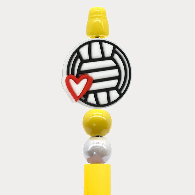Ball Cartoon Beads Double-sided Pattern 3D Silicone Focus Beads