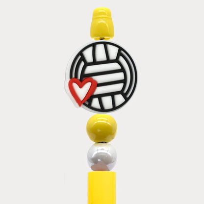 Ball Cartoon Beads Double-sided Pattern 3D Silicone Focus Beads