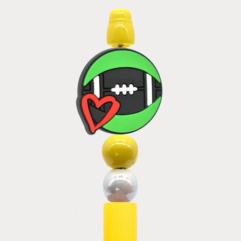 Ball Cartoon Beads Double-sided Pattern 3D Silicone Focus Beads