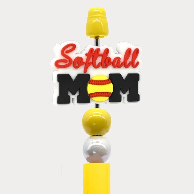 Ball Cartoon Beads Double-sided Pattern 3D Silicone Focus Beads