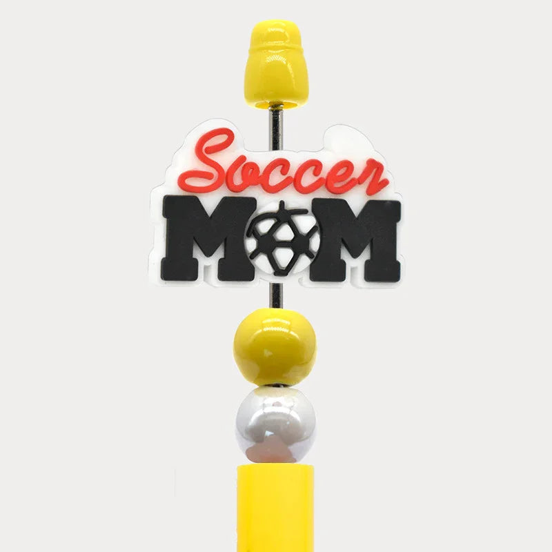 Ball Cartoon Beads Double-sided Pattern 3D Silicone Focus Beads