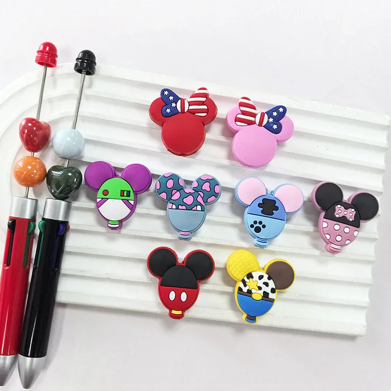 Colorful Cartoon Mickey Silicone Focal Beads - Beadable Cat