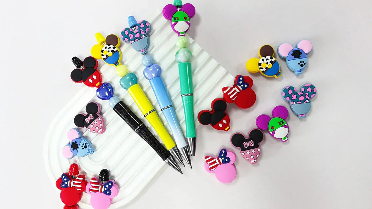 Colorful Cartoon Mickey Silicone Focal Beads - Beadable Cat