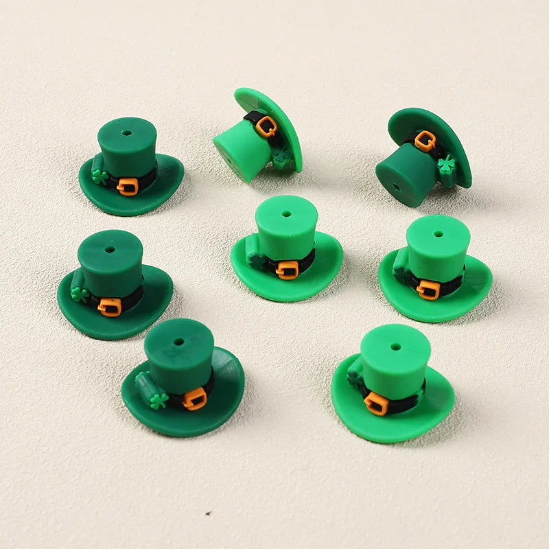 Lucky Hat 3D Silicone Beads St. Patrick's Day Shamrock Beaded Pen Cap | Silicone Bead for DIY Bracelet & Keychain Making