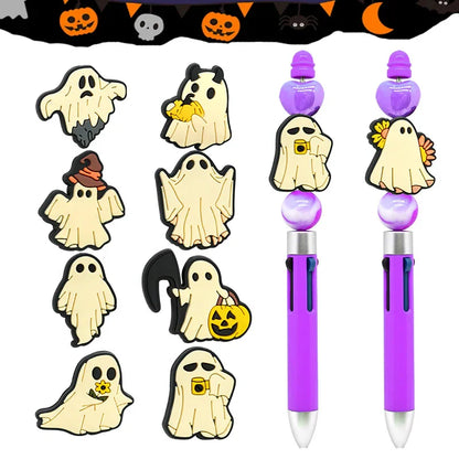 Halloween White Ghost Silicone focal beads