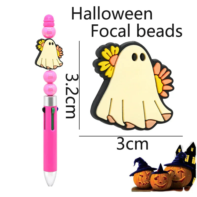 Halloween White Ghost Silicone focal beads