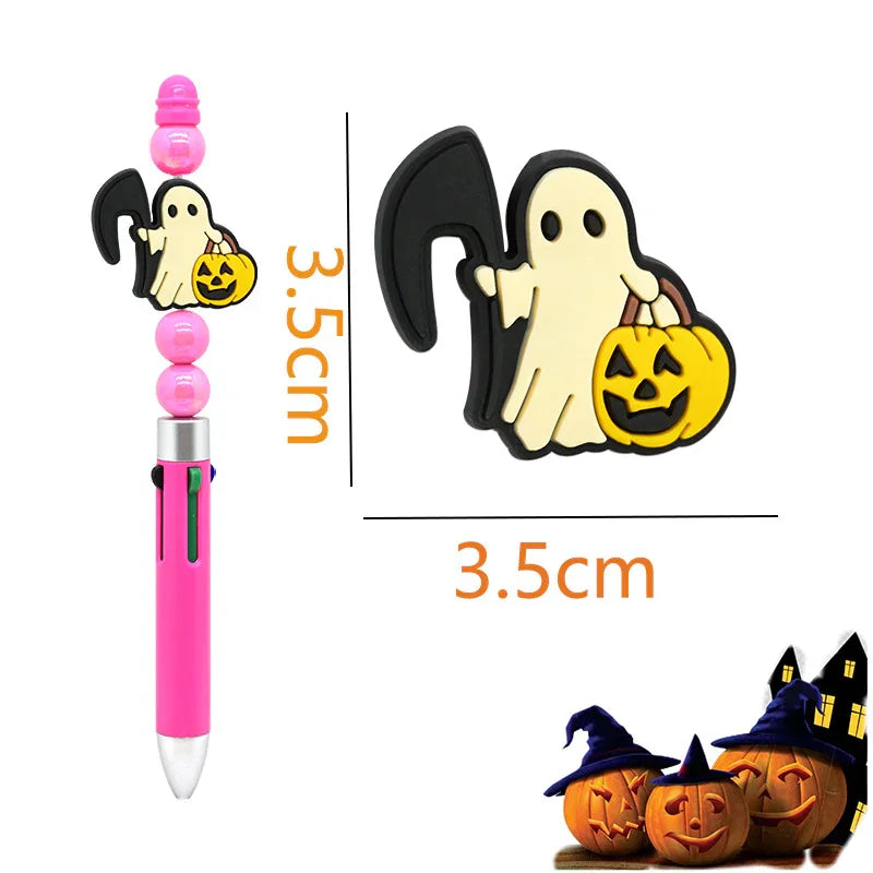 Halloween White Ghost Silicone focal beads